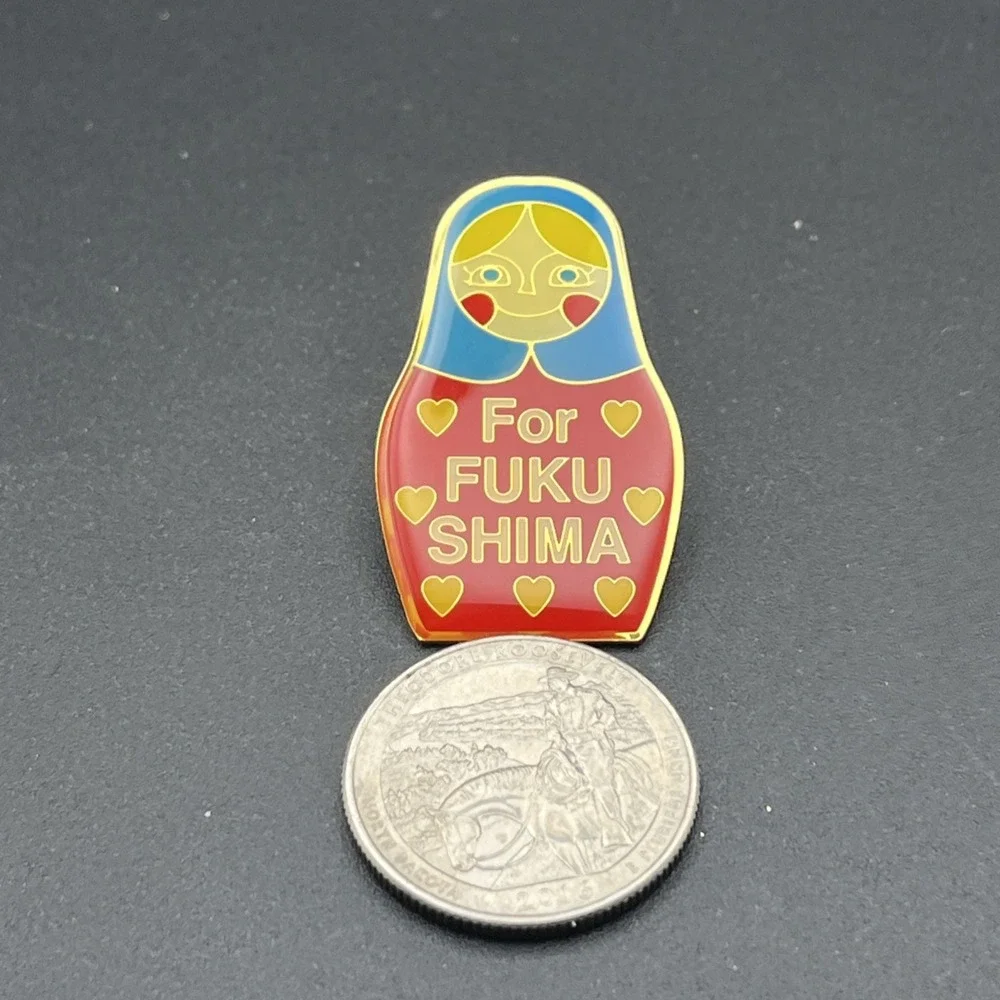 For Fukushima Japan Russian‎ Nesting Doll Charity Lapel Hat Pin